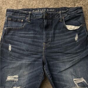 American Eagle Distressed Blue Jean Shorts